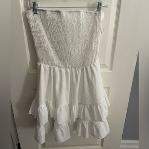 SHEIN White Strapless Mini Dress Fit and Flare